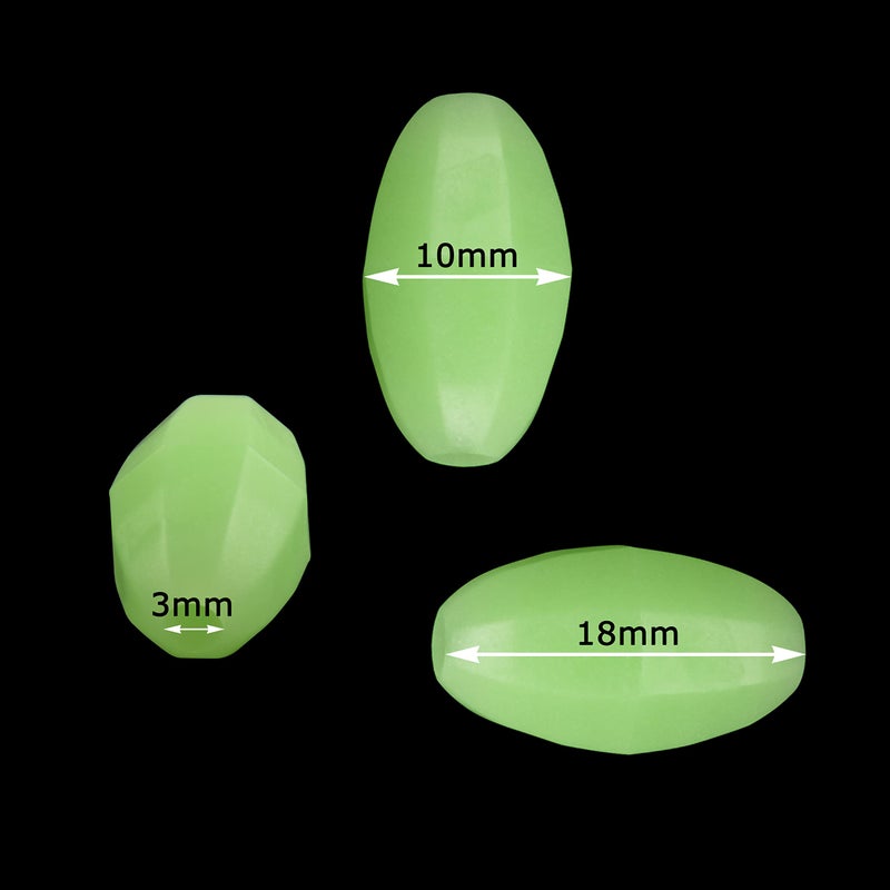 Shaddock Fishing Fishing Beads Glow Oval Hard Floating Green Luminous Beads Fishing Lures Baits Floating Tools Eggs Fishing Tackle Rig in 100pcs 10mm x 18mm - Image 3